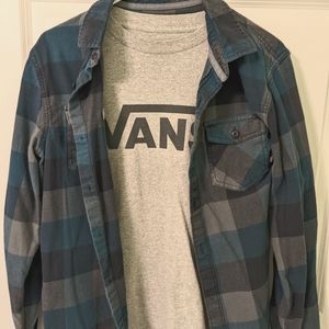 Two men's medium Vans shirts